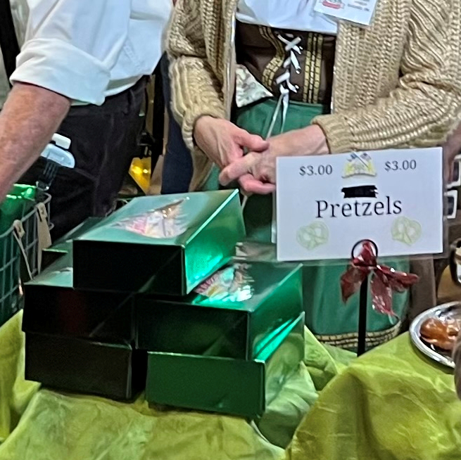 Caption: Old World Bakery selling Stollen and other fresh baked goods at Weihnachtsmarkt.