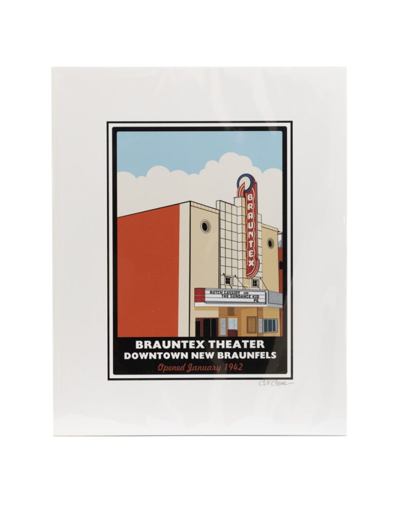 Brauntex Theater Downtown New Braunfels Art Print