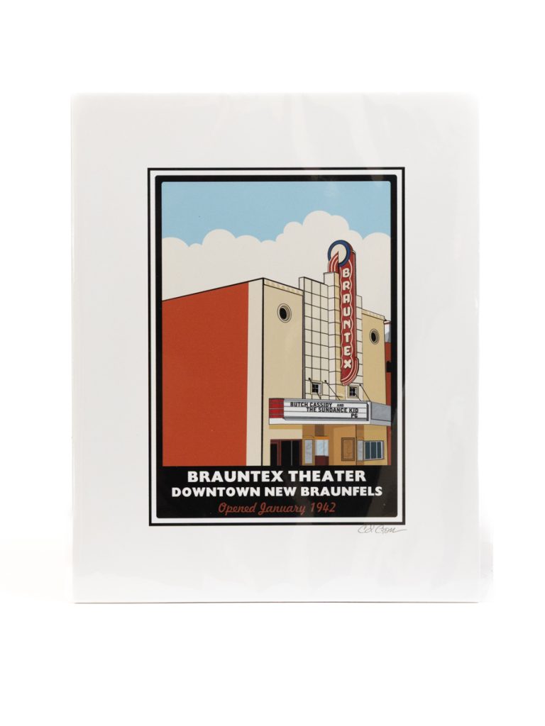 Brauntex Theater Downtown New Braunfels Art Print